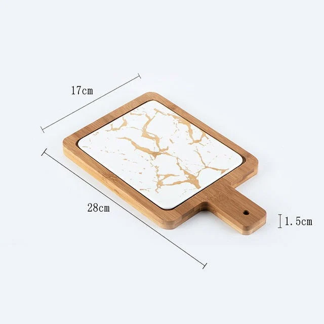 GOLDEN MARBLE SERVING PLATTER -  - #tag1#
