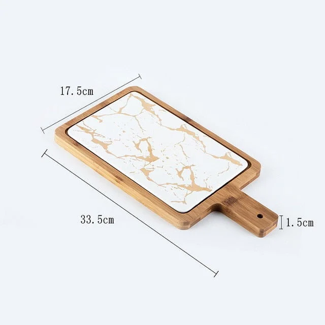 GOLDEN MARBLE SERVING PLATTER -  - #tag1#