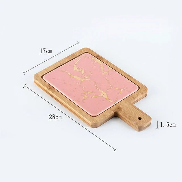 GOLDEN MARBLE SERVING PLATTER -  - #tag1#