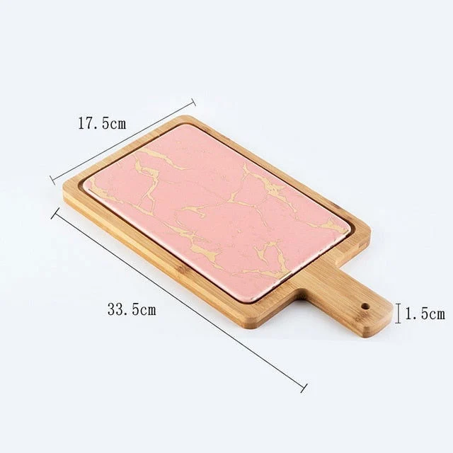 GOLDEN MARBLE SERVING PLATTER -  - #tag1#
