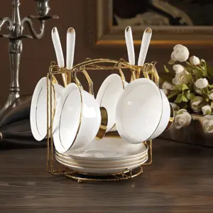 GOLDEN RIM TEACUP COLLECTION SET