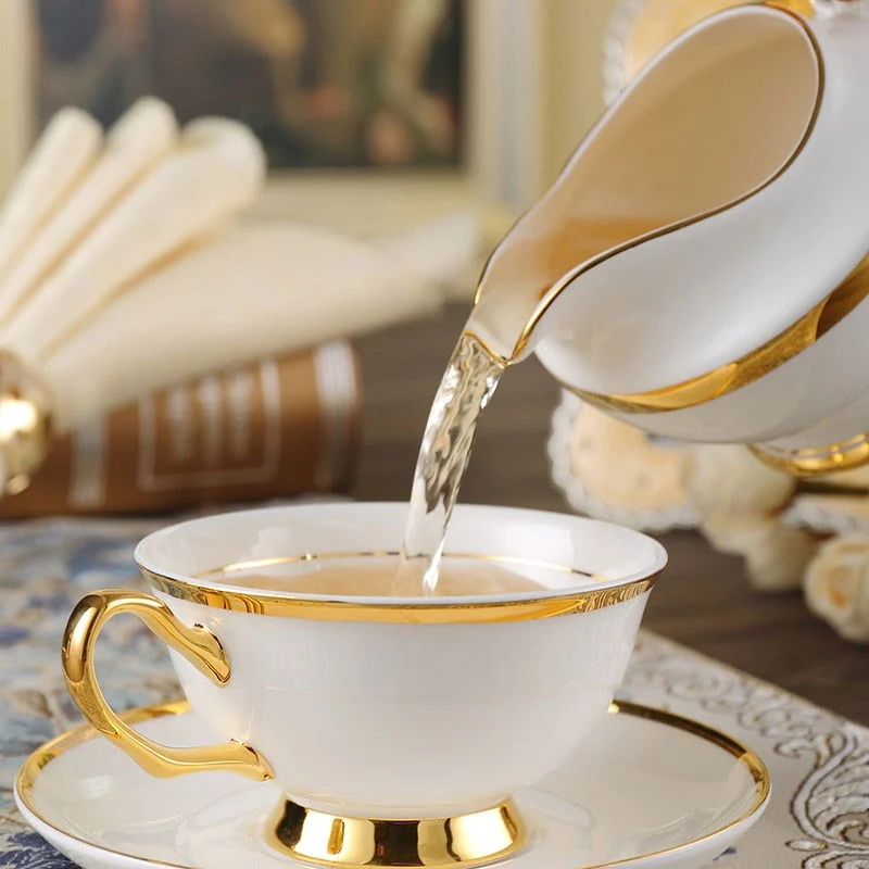 GOLDEN RIM TEACUP COLLECTION SET -  - #tag1#