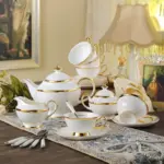GOLDEN RIM TEACUP COLLECTION SET tag1