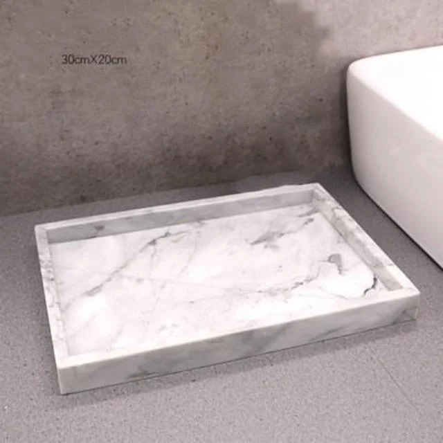 Gamela - Marble Texture Bathroom Storage Tray - Homeko