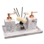 Gamela MarbleTextureBathroomStorageTray Homeko2