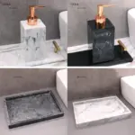 Gamela MarbleTextureBathroomStorageTray Homeko4
