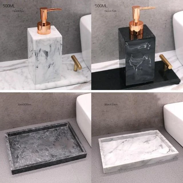 Gamela - Marble Texture Bathroom Storage Tray - Homeko