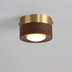 WoodAura - Walnut Ceiling Lamp with LED Spot