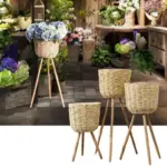 Garden Decoration Floor Vase Plant Stand Wickerwork Flower Pot Holder Display Potted Rack Rustic Decor Plant af8f1010 5e60 4ed9 94d4 65bc86053e75