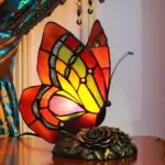 GardenGlow Victorian Flower Resin Table Lamp with Butterfly tag1