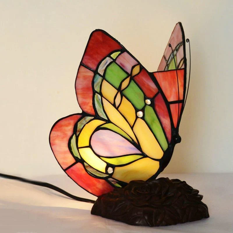GardenGlow - Victorian Flower Resin Table Lamp with Butterfly -  - #tag1#