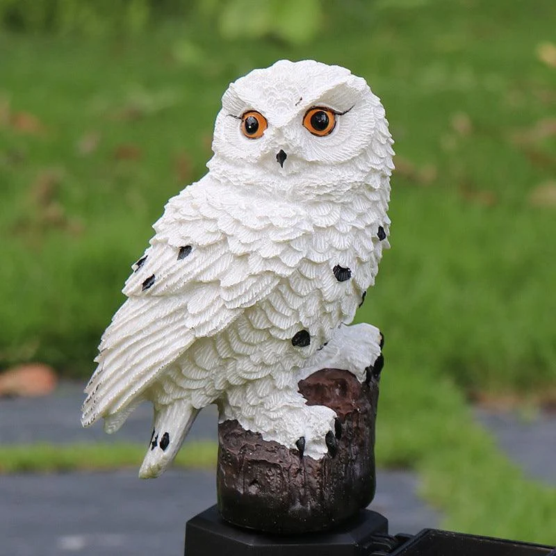 Garden Eagle Owl Parrot Statue LED Solar Light Outdoor Waterproof Lawn Lamp -  - #tag1#