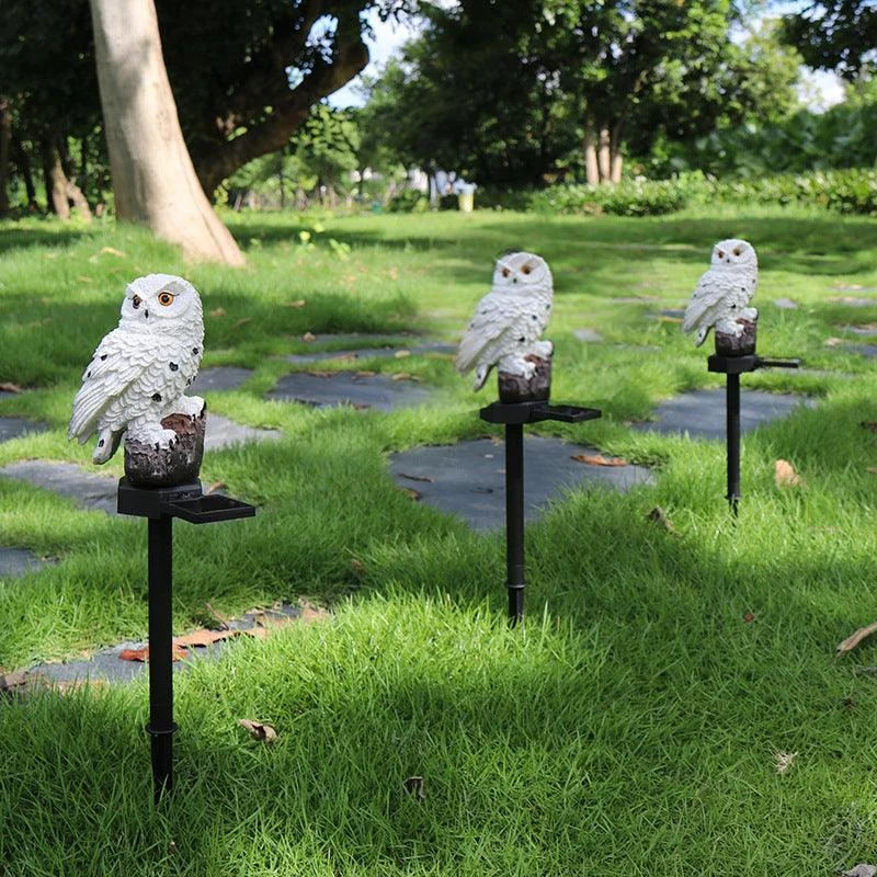 Garden Eagle Owl Parrot Statue LED Solar Light Outdoor Waterproof Lawn Lamp -  - #tag1#