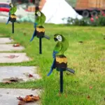 Garden Eagle Owl Parrot Statue LED Solar Light Outdoor Waterproof Lawn Lamp tag1