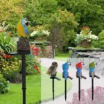 Garden Eagle Owl Parrot Statue LED Solar Light Outdoor Waterproof Lawn Lamp tag1