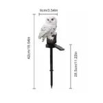Garden Eagle Owl Parrot Statue LED Solar Light Outdoor Waterproof Lawn Lamp tag1
