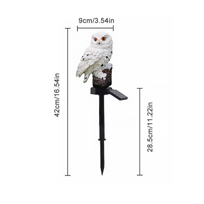 Garden Eagle Owl Parrot Statue LED Solar Light Outdoor Waterproof Lawn Lamp -  - #tag1#