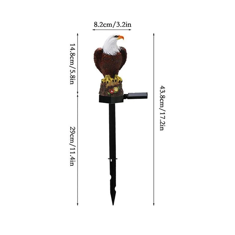 Garden Eagle Owl Parrot Statue LED Solar Light Outdoor Waterproof Lawn Lamp -  - #tag1#