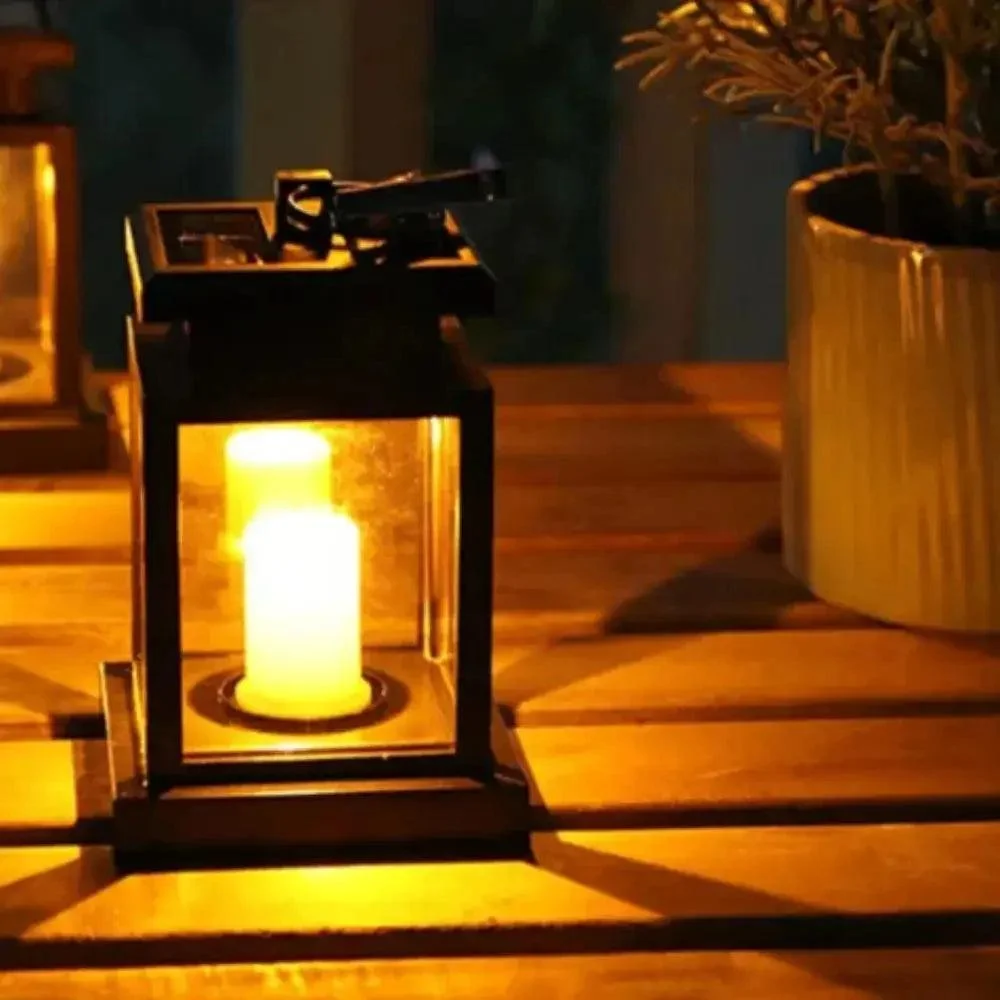 Garden Lantern - Solar Lamp - Retro - Flickering Candle - Waterproof - For Outdoors -  - #tag1#