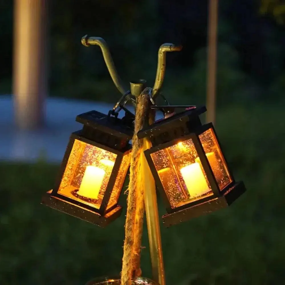 Garden Lantern - Solar Lamp - Retro - Flickering Candle - Waterproof - For Outdoors -  - #tag1#