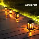 Garden Lantern Solar Lamp Retro Flickering Candle Waterproof For Outdoors tag1