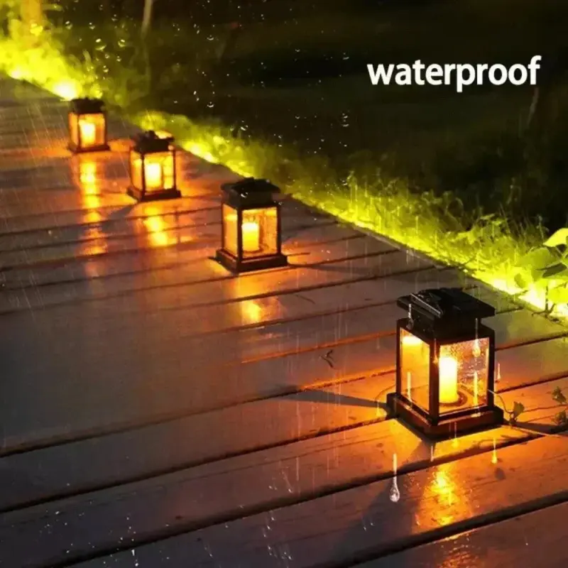 Garden Lantern Solar Lamp Retro Flickering Candle Waterproof For Outdoors tag1