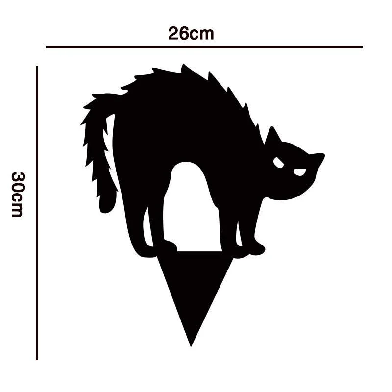 Garden Ornaments Halloween Decorations Black Cat Silhouette -  - #tag1#