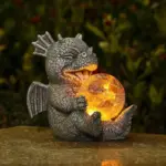 Garden statue Draconis Solar Lighting Resin Dragon Statue tag1