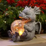 Garden statue Draconis Solar Lighting Resin Dragon Statue tag1