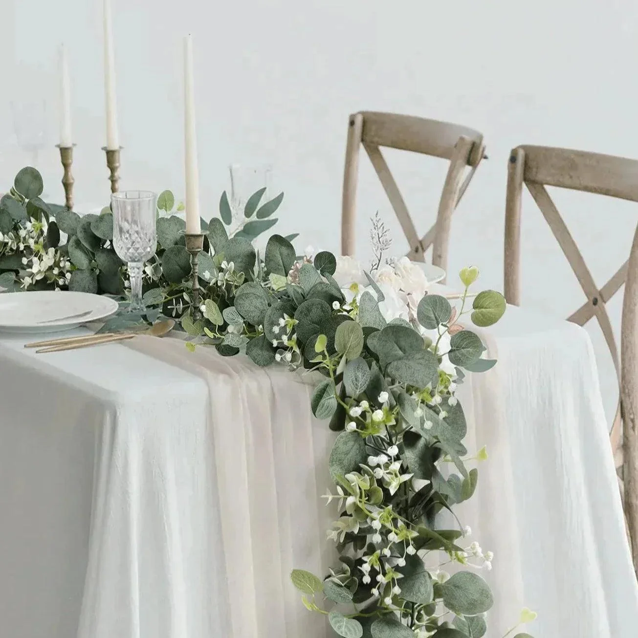 Garland - EucaGreen - Artificial Eucalyptus - 2-Piece Set -  - #tag1#