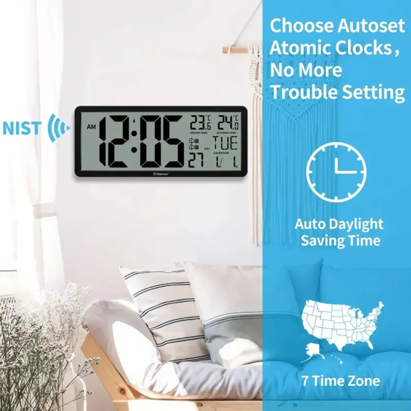 Geevon Wall Clock 14 3 Large Digital LCD Atomic Clock with Dual Alarm Clock Indoor Outdoor jpg Q90 jpg
