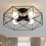 GeoLight Geometric Semi Flush Ceiling Lamp with Wire Cage in Metal tag1