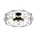 GeoLight Geometric Semi Flush Ceiling Lamp with Wire Cage in Metal tag1
