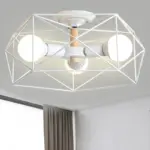 GeoLight Geometric Semi Flush Ceiling Lamp with Wire Cage in Metal tag1