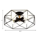 GeoLight Geometric Semi Flush Ceiling Lamp with Wire Cage in Metal tag1
