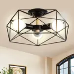 GeoLight Geometric Semi Flush Ceiling Lamp with Wire Cage in Metal tag1