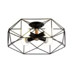 GeoLight Geometric Semi Flush Ceiling Lamp with Wire Cage in Metal tag1