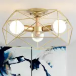 GeoLight Geometric Semi Flush Ceiling Lamp with Wire Cage in Metal tag1