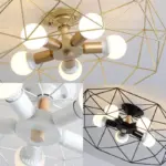 GeoLight Geometric Semi Flush Ceiling Lamp with Wire Cage in Metal tag1