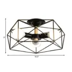 GeoLight Geometric Semi Flush Ceiling Lamp with Wire Cage in Metal tag1