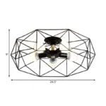 GeoLight Geometric Semi Flush Ceiling Lamp with Wire Cage in Metal tag1