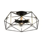 GeoLight Geometric Semi Flush Ceiling Lamp with Wire Cage in Metal tag1