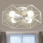 GeoLight Geometric Semi Flush Ceiling Lamp with Wire Cage in Metal tag1