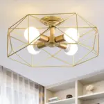 GeoLight Geometric Semi Flush Ceiling Lamp with Wire Cage in Metal tag1
