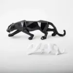 GeometricBlackPantherSculpture Homeko4