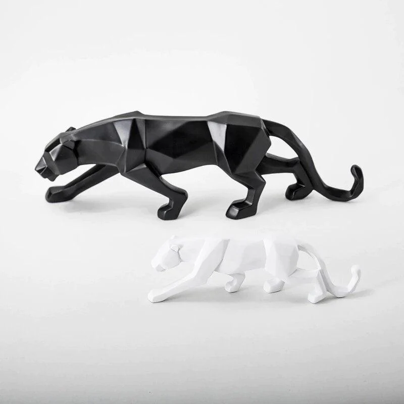 Geometric Black Panther Sculpture - Homeko