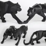 GeometricBlackPantherSculpture Homeko6
