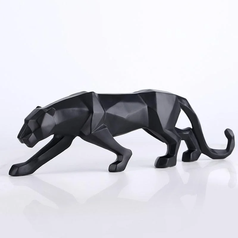 Geometric Black Panther Sculpture - Homeko