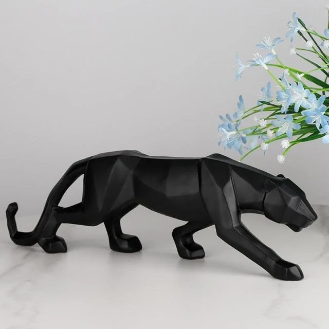 Geometric Black Panther Sculpture - Homeko