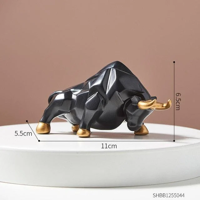 Geometric Bull Figurines - Homeko